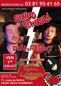 Sirius l'illusionniste et Venusia disjonctent au restaurant l'Arlequin à vieux-charmont - 01 juillet 2016 - spectacle magie